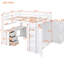 Lit mezzanine double - blanc. Tiroirs, bureau et garde-robe inclus. Fabrication. Pas de sommier tapissier. L 78,3 po x l 56,7 po x H 65 po. Pour un sommeil confortable Blanc avec solution de chambre polyvalente pour tous