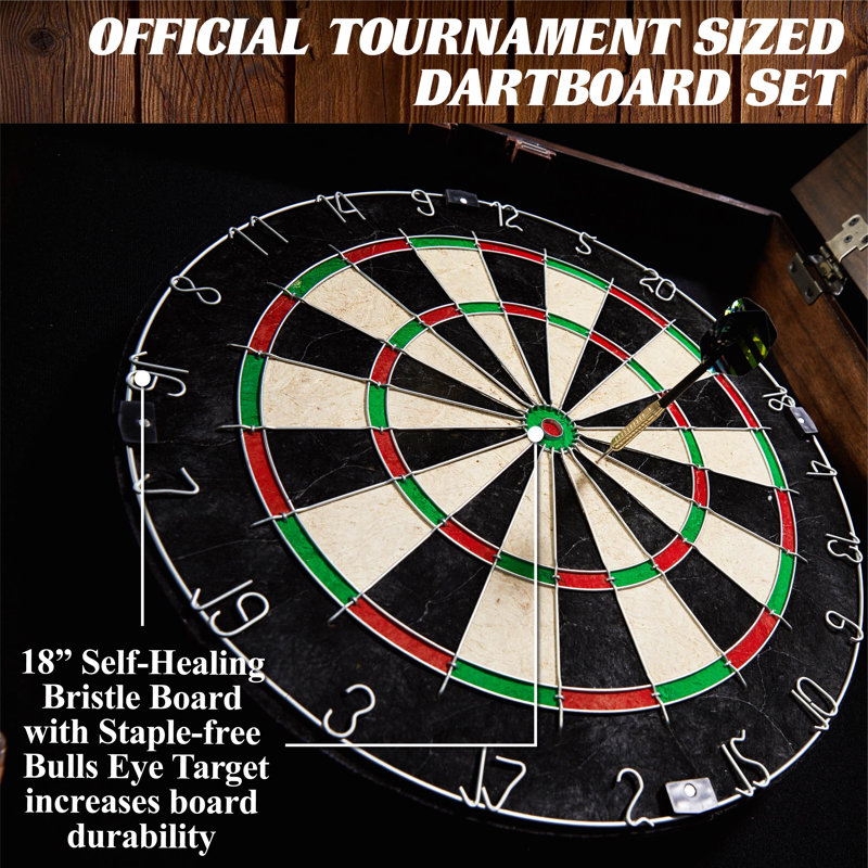 Webster Bristle Dartboard and Cabinet Set with Darts
