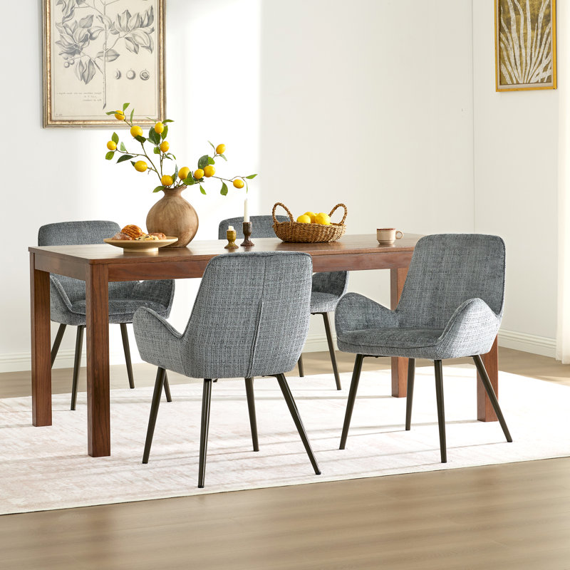 Chaises de salle à manger rembourrées en chenille, chaises de cuisine modernes avec dossier, chaises de salle à manger latérales en tissu avec pieds en métal pour le restaurant de la salle à manger de cuisine