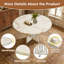 Table de salle à manger de 47,24 pouces pour 4 personnes, table de cuisine en panneau de fibres à densité moyenne avec finition en marbre blanc, capacité de poids de 300 lb, facile à assembler, idéale pour la salle à manger-1021085646