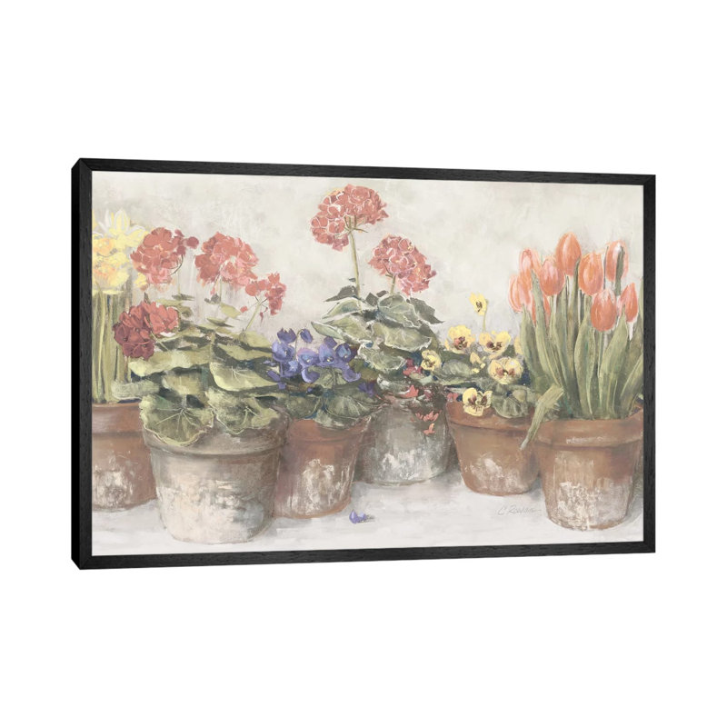 Spring In The Greenhouse Neutral by Carol Rowan - Print on Canvas, Black Framed, 152.5 cm H x 101.5 cm W