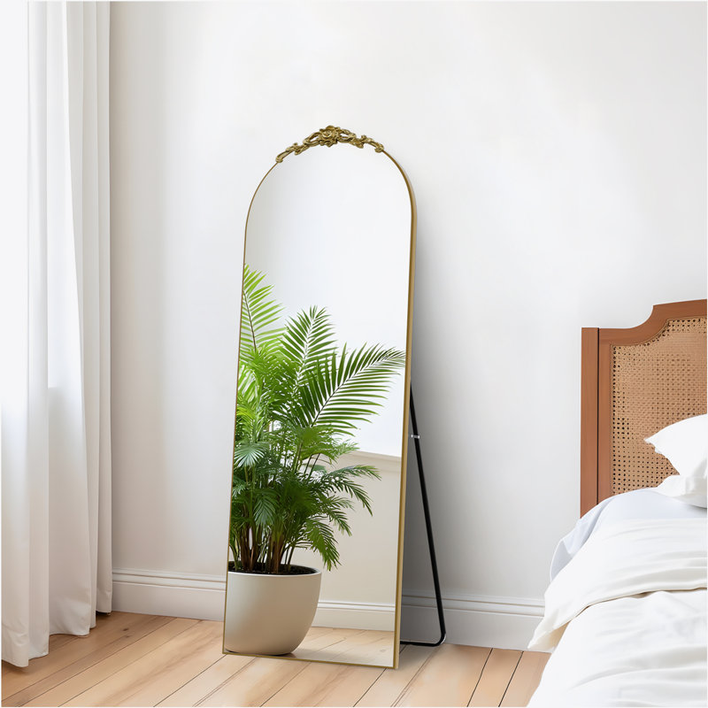 Miroir de plancher Arch, 65 po x 24 po, Doré