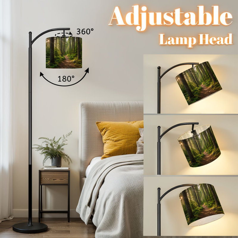 Lampe sur pied à arc avec abat-jour réglable Green Forest