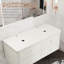 Base de meuble-lavabo mural double 48 po seulement, conception épurée et bords arrondis-134587068