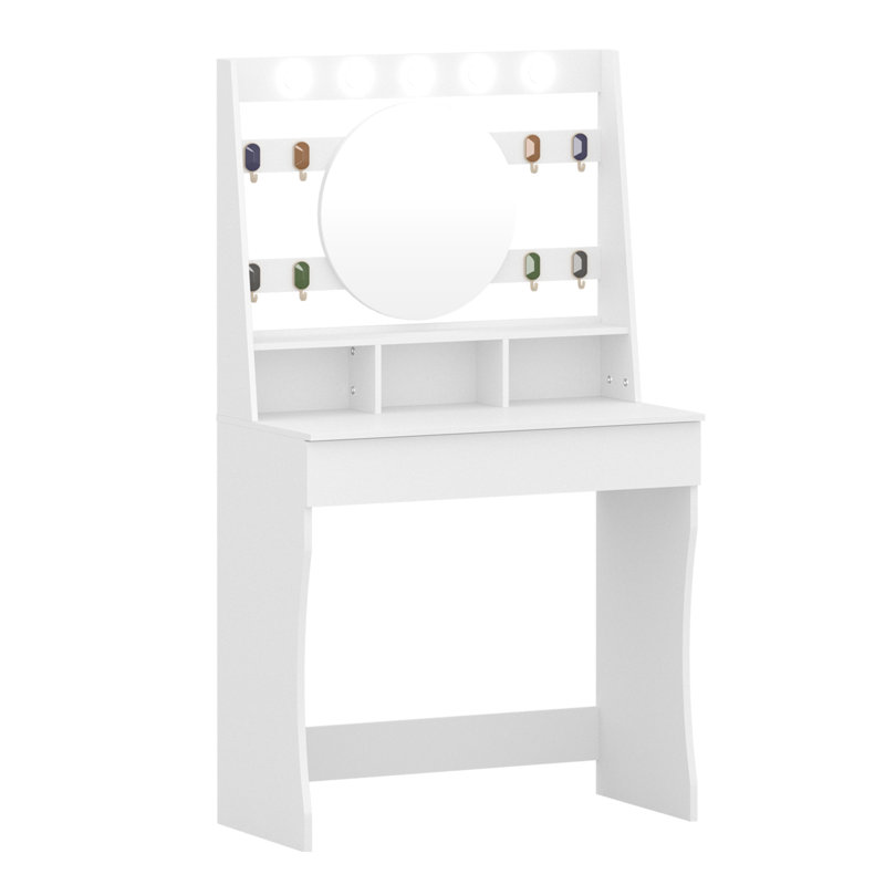 Tamme Dressing Table with Mirror, White