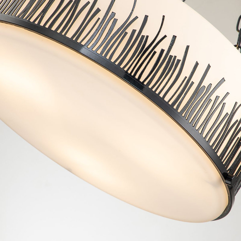 Sawgrass 3 - Light Unique Drum Chandelier, Matte Black