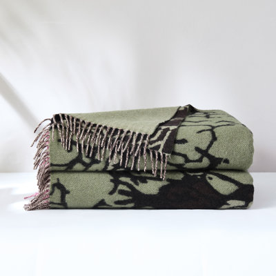 Threaded Roots Wool Blend Throw Blanket