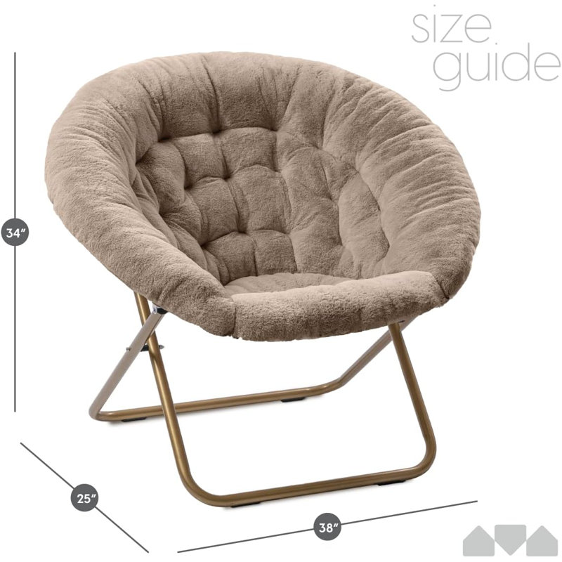 Donamarie Upholstered Accent Chair, Beige Faux Fur