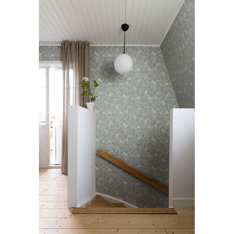 Rouleau de papier peint L 33 pi x l 20,8 po Kvitten, Bleu pâle