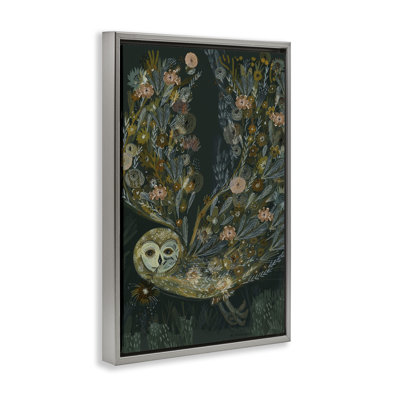 Cadre flottant floral chouette