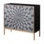 Console rectangulaire de L 39 po Corenna en noir, gris et laiton