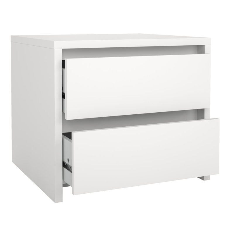 Bourquin 17.20" W 2-Drawer Nightstand, White