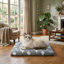 Tapis de lit pour chien doux pour cage, coussin de chenil confortable et durable, pour chiens et chats, gris, 18 po x 14 po x 1,5 po