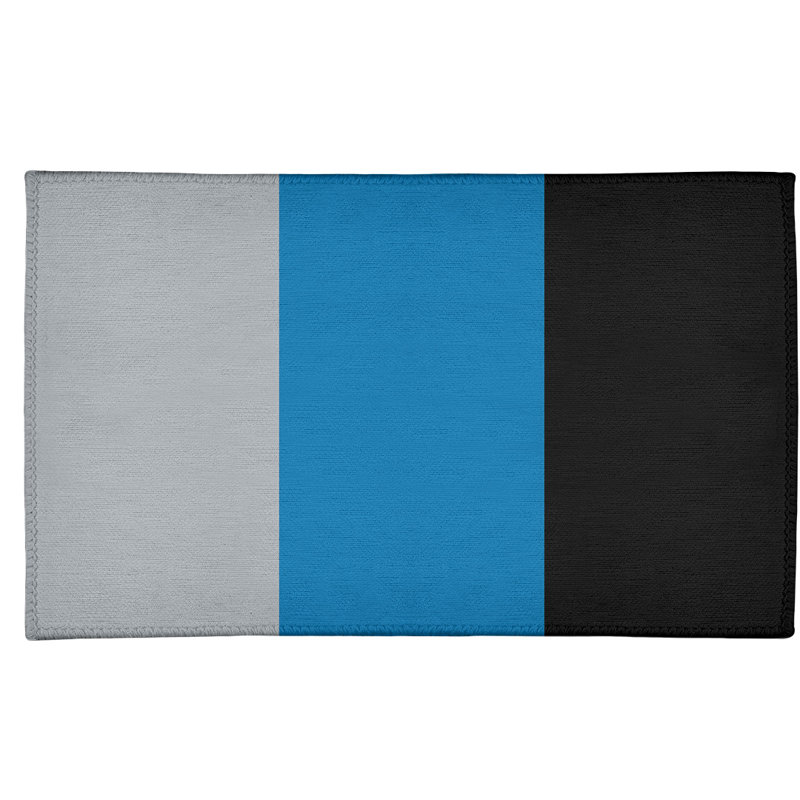 Tapis de détroit à rayures en poly-bleu, Rectangle 2 pi x 3 pi