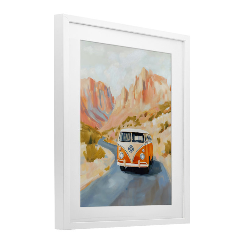 «Van Life Desert Canyon», impression sous verre encadrée, design par The Prints Vibe, 21 x 17