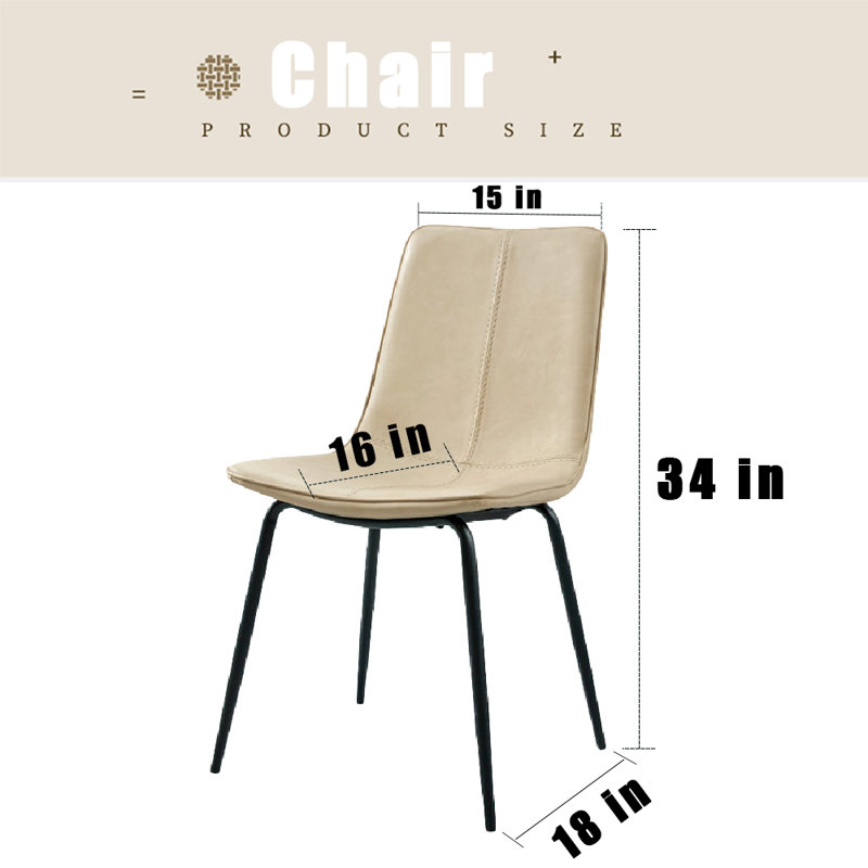 Ludmilla 24'' H Faux Leather Upholstered Metal Side Chair, Beige 