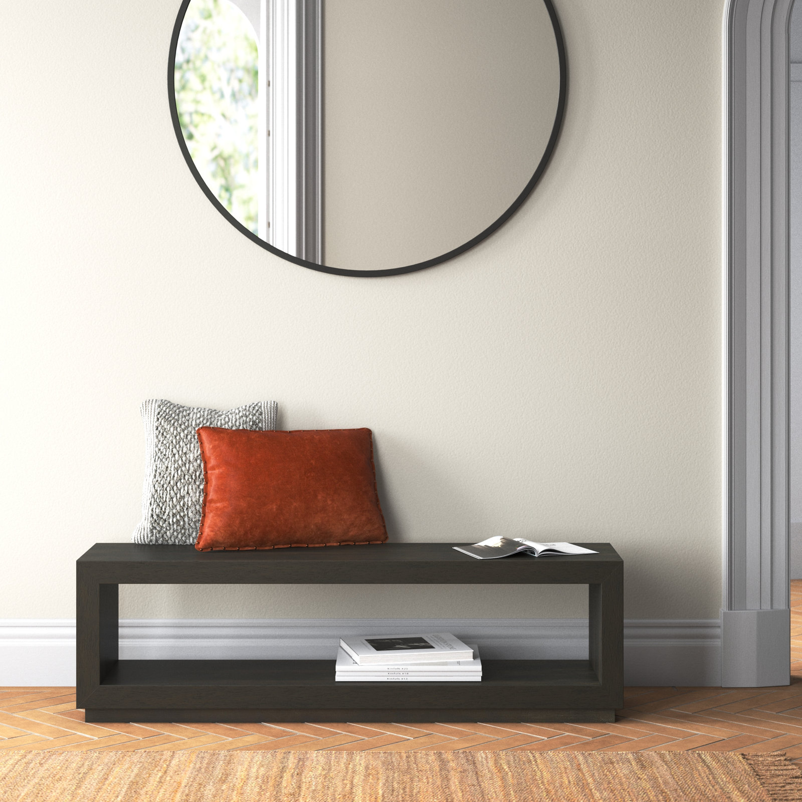 Eloise 60" Dining Bench, Basalt Gray