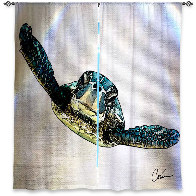 Paire de rideaux obscurcissant Hatteras Corina Bakke's Sea Turtle I, l 40 po x L 82 po
