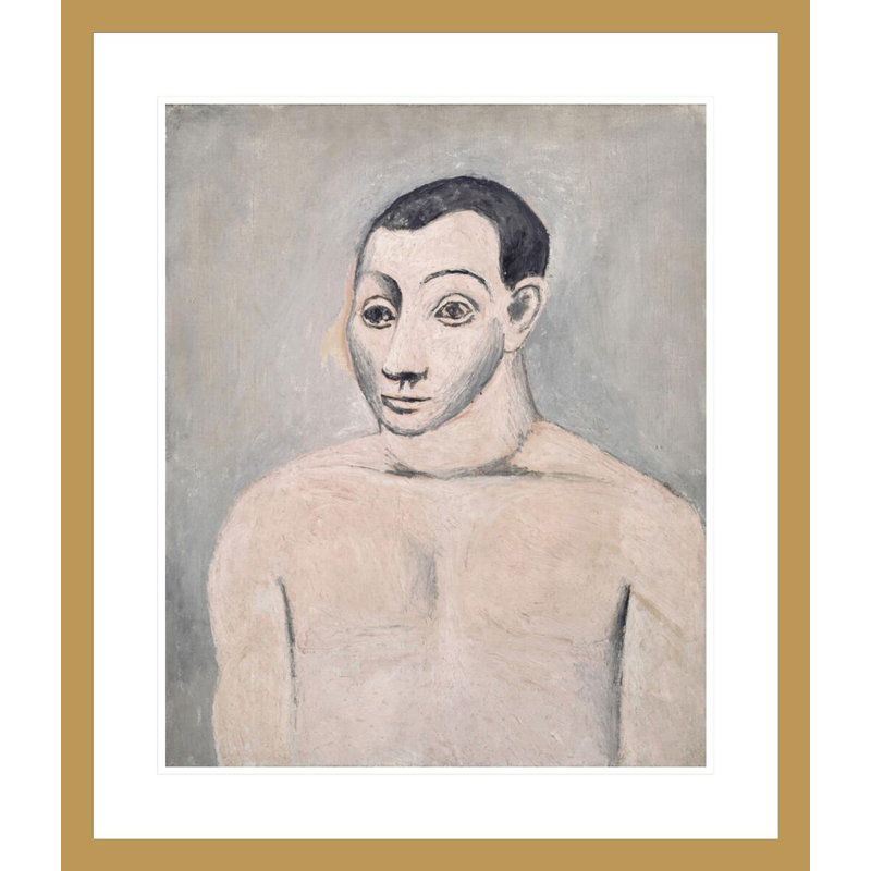 Autoportrait (autoportrait) par Pablo Picasso, impression giclée sur cadre, H 27,32 po x l 23,5 po