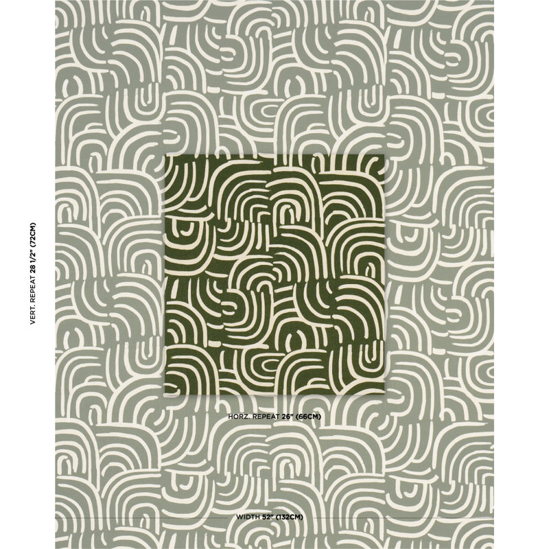 Schumacher X Backdrop New Beat Fabric, Olive