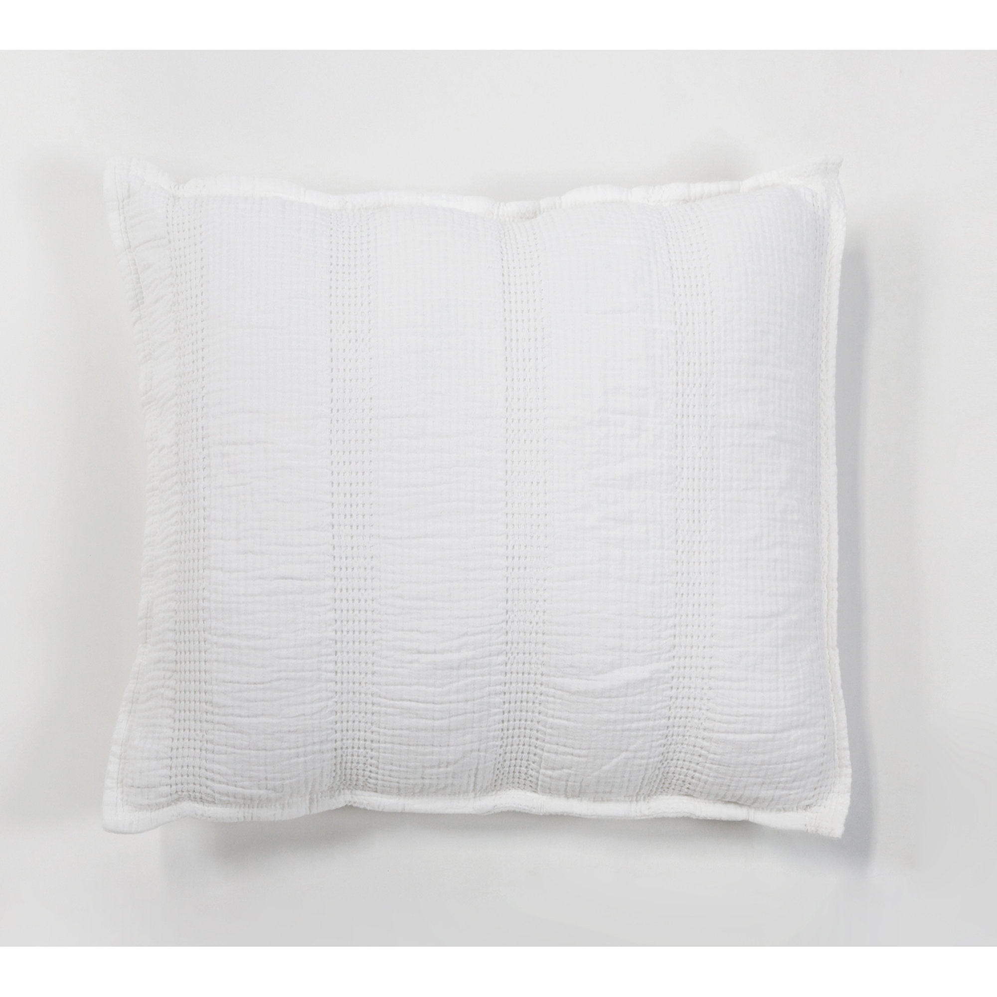 Nantucket Gray/White/Midnight Linen Piece Sham, White, Euro