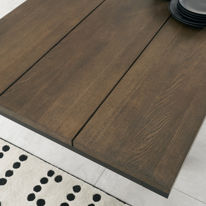 Ferber Extendable Oak Solid Wood Top Dining Table, H77 x L190 x W95cm