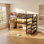 Lit mezzanine simple en métal avec bureau intégré et escalier de rangement Bonwell l 42 po x P 98 po x H 65 po