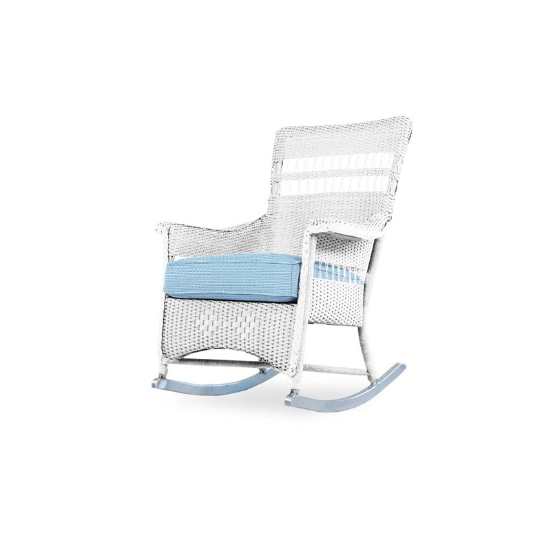 Nantucket Outdoor Rocker Chair, White, Demo Stone