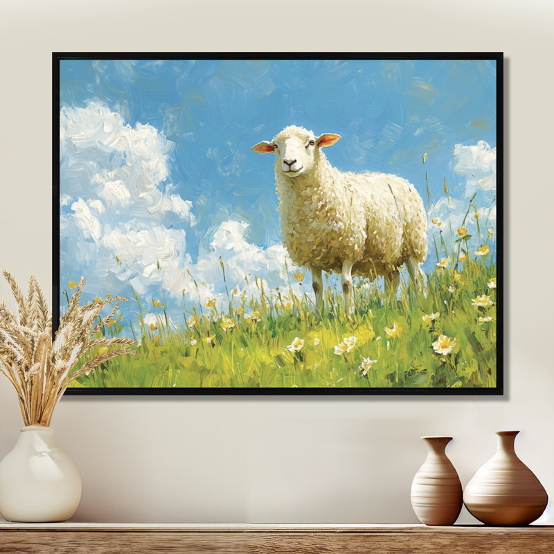 Dovenson Quiet Pasture Sheep Portrait - Sheep Large, art mural, Noir, noir, noir, noir, H 12 po x l 20 po