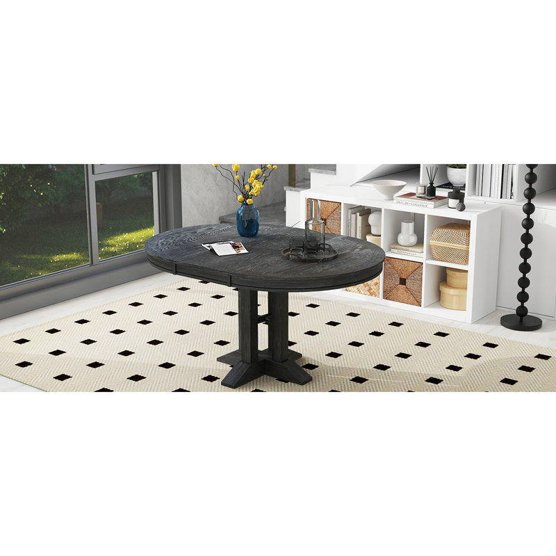 Table de salle à manger à rallonge Farmhouse, Noir