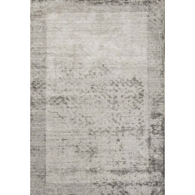 Tapis beige et gris noué à la main de haute qualité