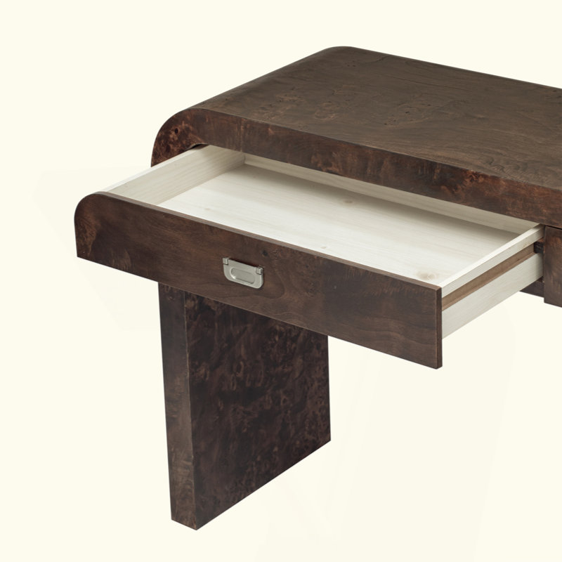 Console en bois avec tiroirs Faelina, Bois naturel et brun, H 31,7 po x l 60 po x P 15,7 po