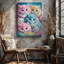 Toile, tableau vibrant et fantaisiste de chatons moelleux-1906900643