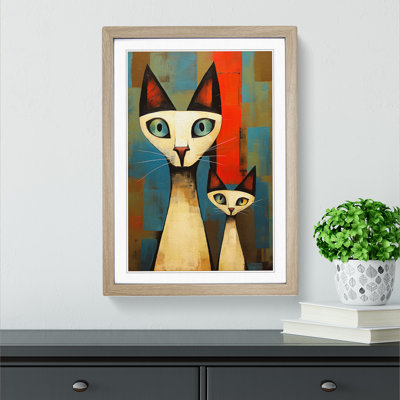Siamese Cat Dadaism Art - Framed Print