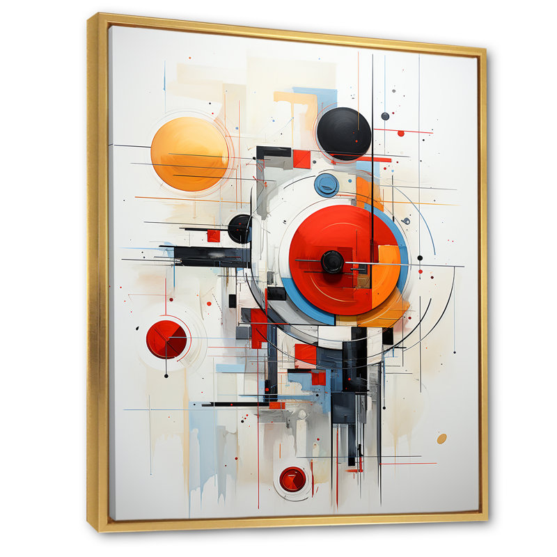 Impression abstraite sur toile Rossan, Cadre flottant doré, H 20 po x l 12 po x P 1 po