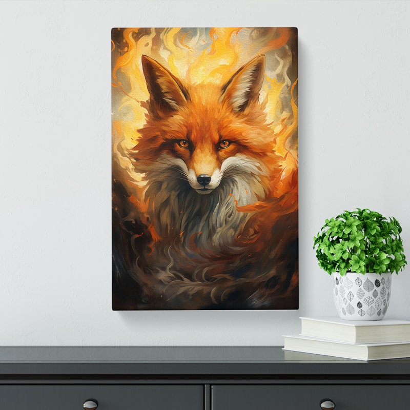 Fox Symbolism - Wrapped Canvas, 76cm H x 50cm W x 3cm D