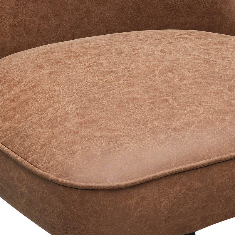 20'' H Faux Leather Upholstered Side Chair, Sand