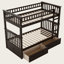 Lit superposé convertible avec tiroirs, structure en bois massif avec barrière de sécurité et rangement sous le lit-1232669729-1232669730