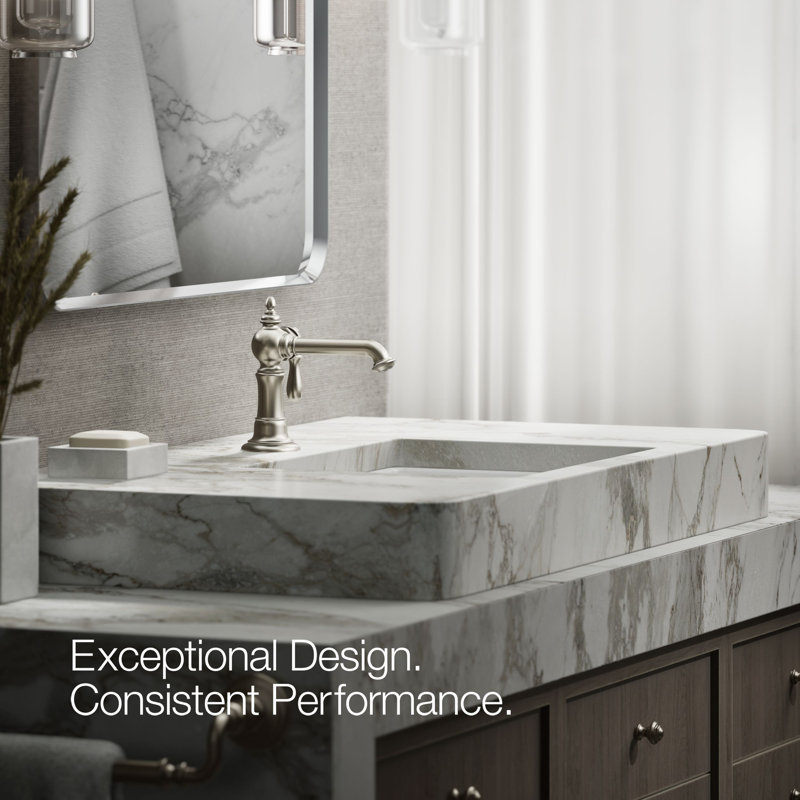 Artifacts® Single Hole Bathroom Faucet with Drain Assembly, Vibrant Brushed Nickel