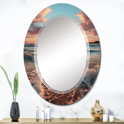 Seleukos - Miroir mural nautique et plage ovale