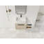 Meuble-lavabo flottant de 36 po au design moderne avec lavabo d'art en céramique, dalle de pierre plate et petites tablettes de rangement, porte à fermeture douce, ensemble KD-1254050920