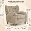Chaise nordique, chaise multifonctionnelle en tissu chenille, canapé décoratif, dossier incurvé, salle d'étude, salle de loisirs, chameau,-1914342956