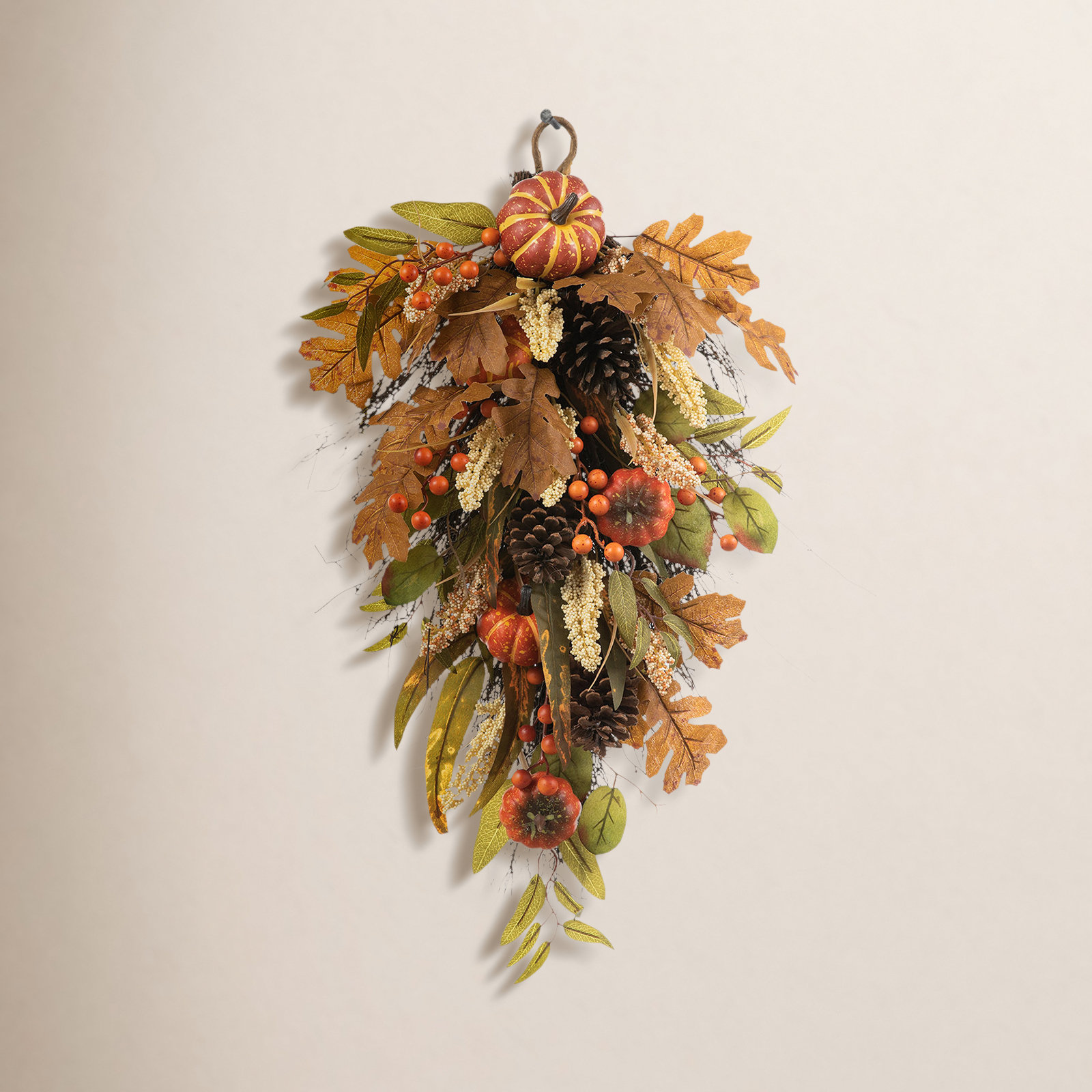 15" Pumpkin and Gourd Thanksgiving Swag