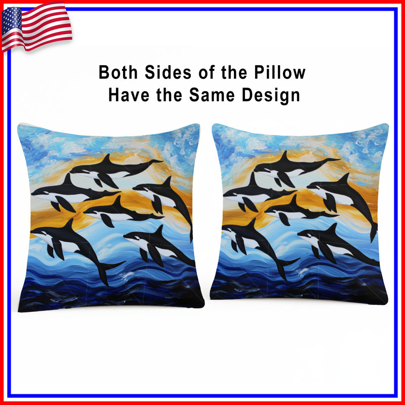 Coussin Orcas, 26 po x 26 po