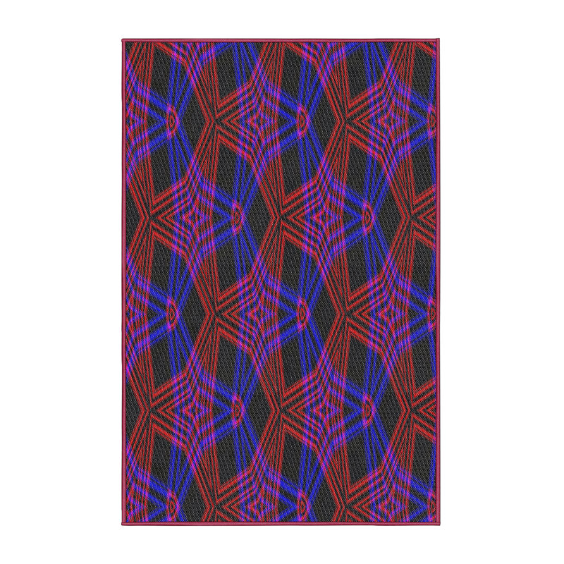 Tapis mauve / bleu Power Loom, Rectangle 8 pi x 12 pi