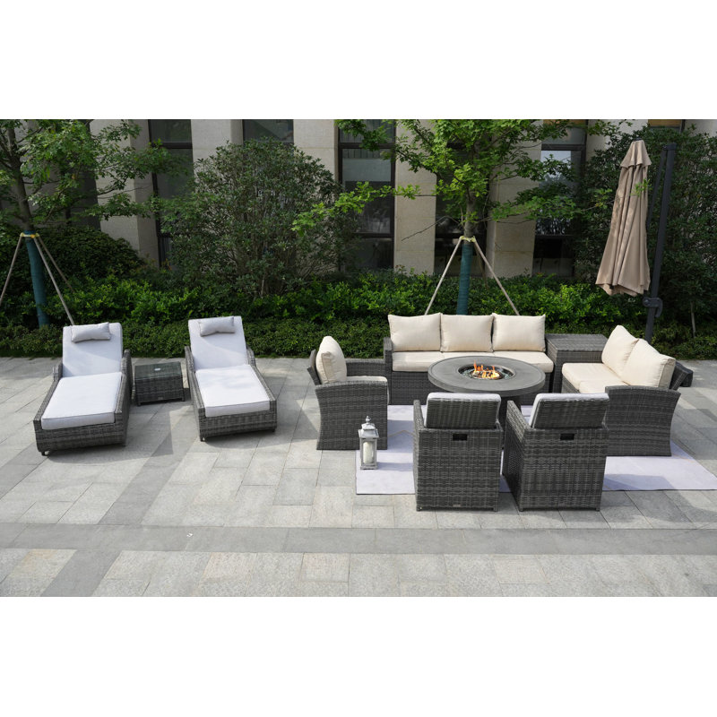 Areefa 10 - Person Patio Conversation Set with Cushions