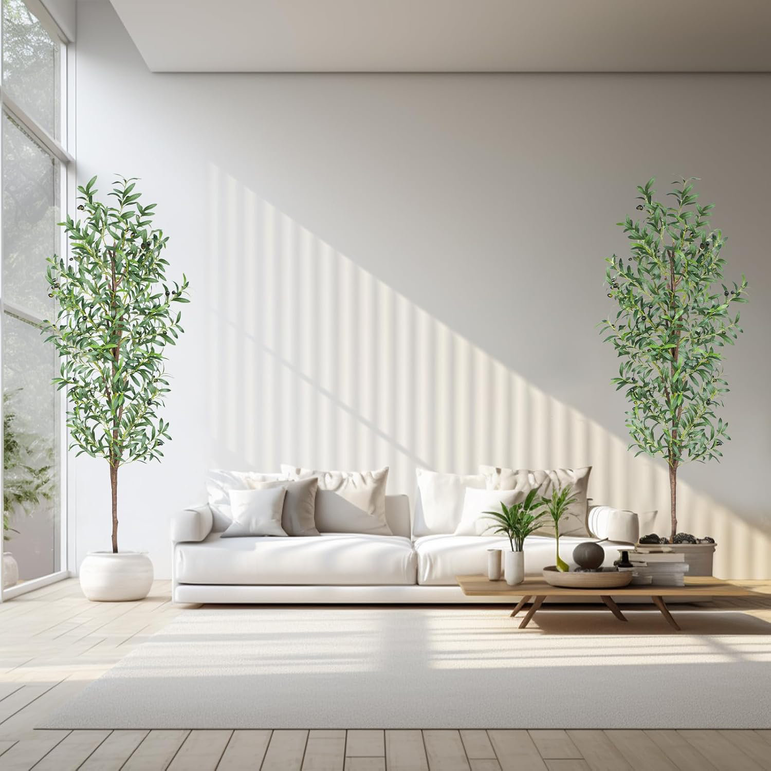 Primrue Artificial Olive Tree, 6FT Tall Faux Olive Trees 72in Outdoor ...