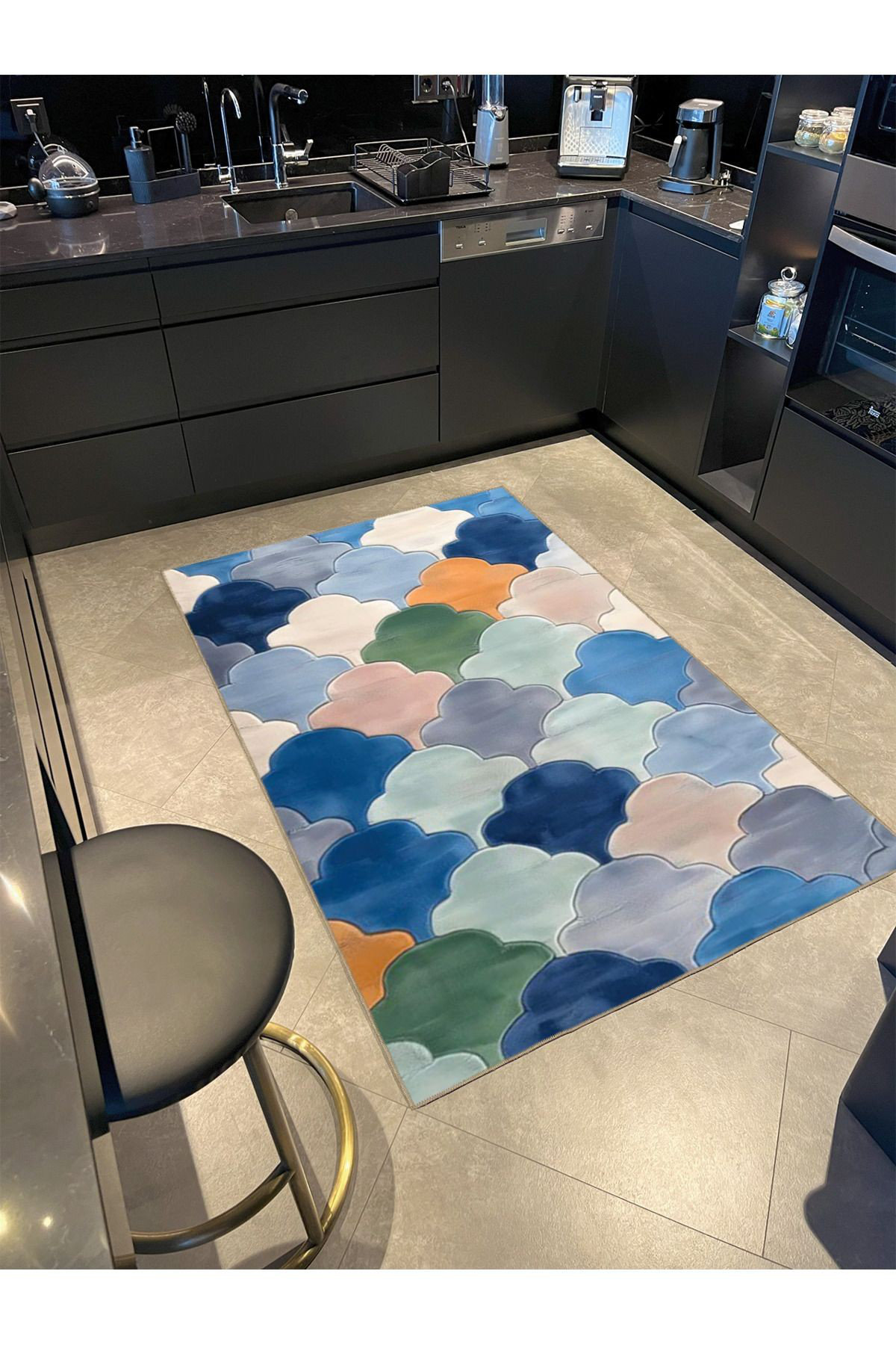 Modern Puzzle Rug Hokku Designs Paris Collection Multicolor Patchwork Puzzle Pattern ...