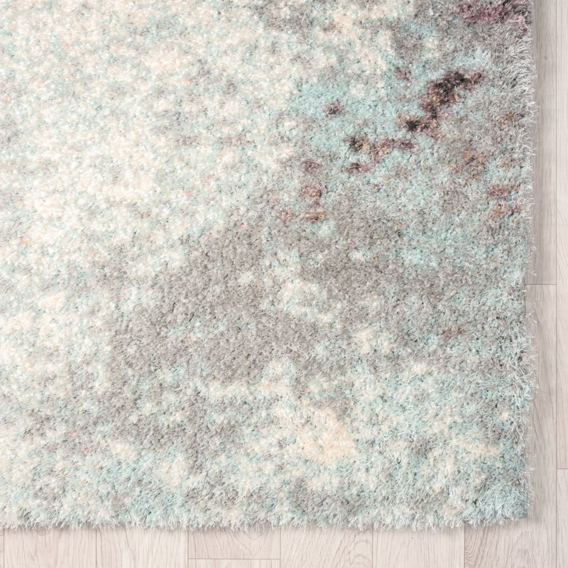 Abstract Area Rug in Gray, Rectangle 5'7" x 7'3"