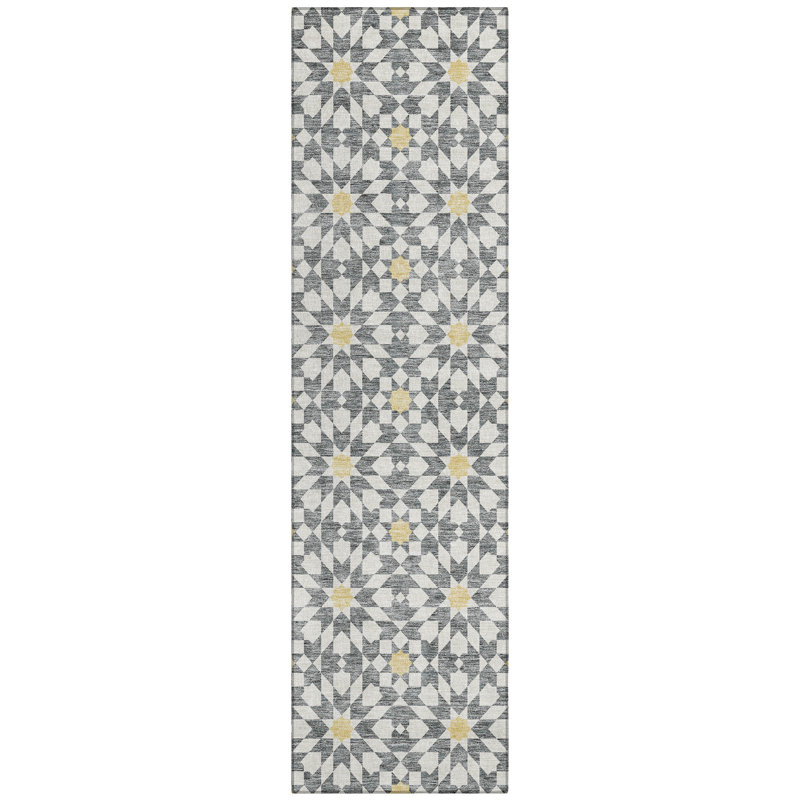 Washable Floral Indoor / Outdoor Rug, Runner 2'3" x 7'6"